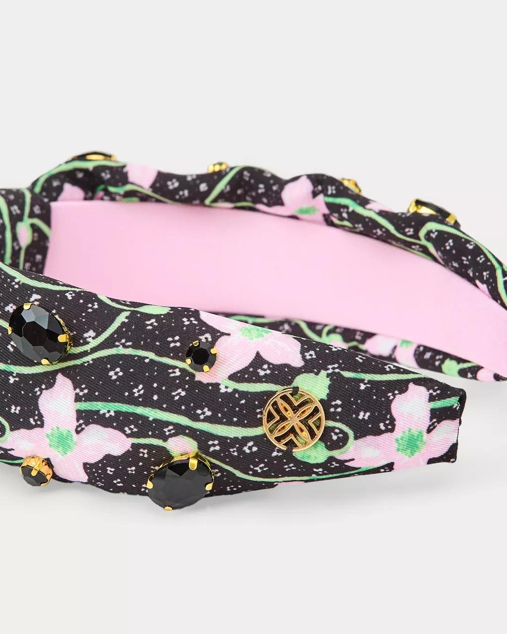 Slim Knot Embellished Headband - Onyx