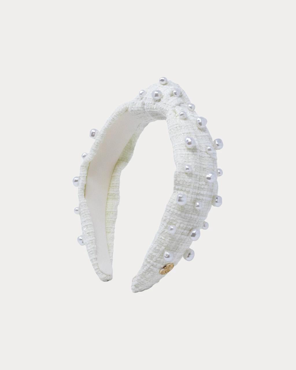 Slim Knot Embellished Headband - Coconut