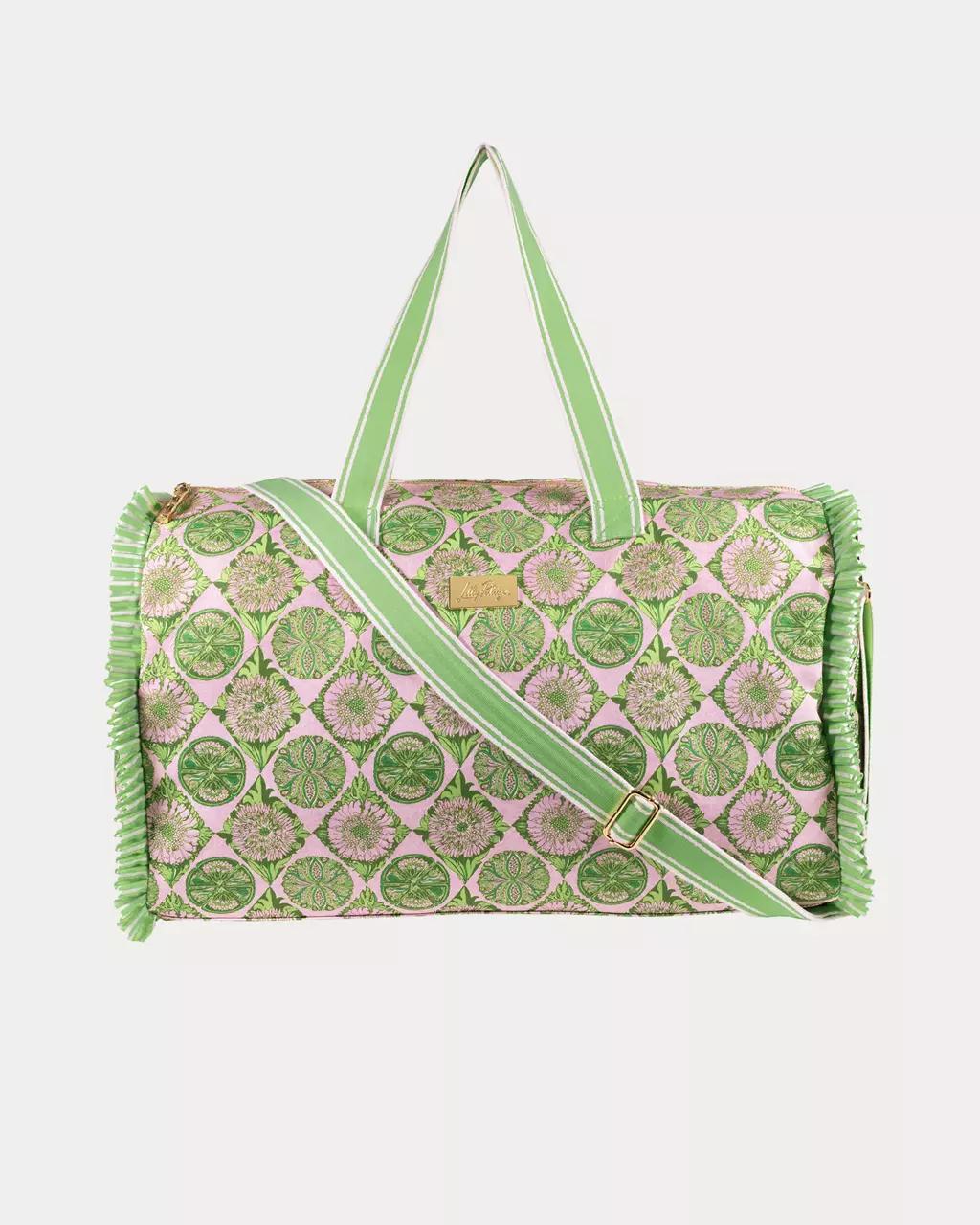 Ruffle Duffle Tote - Oleander Pink