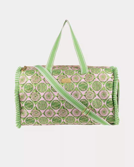 Ruffle Duffle Tote - Oleander Pink