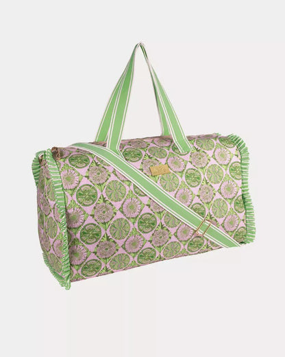 Ruffle Duffle Tote - Oleander Pink