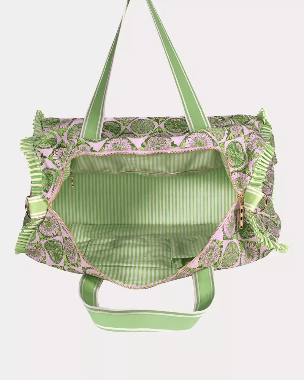 Ruffle Duffle Tote - Oleander Pink