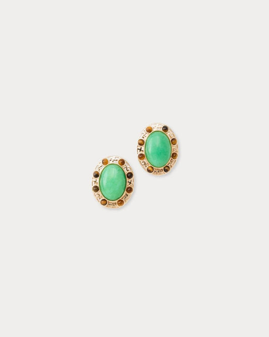 Via Palm Earrings - Chateau Green