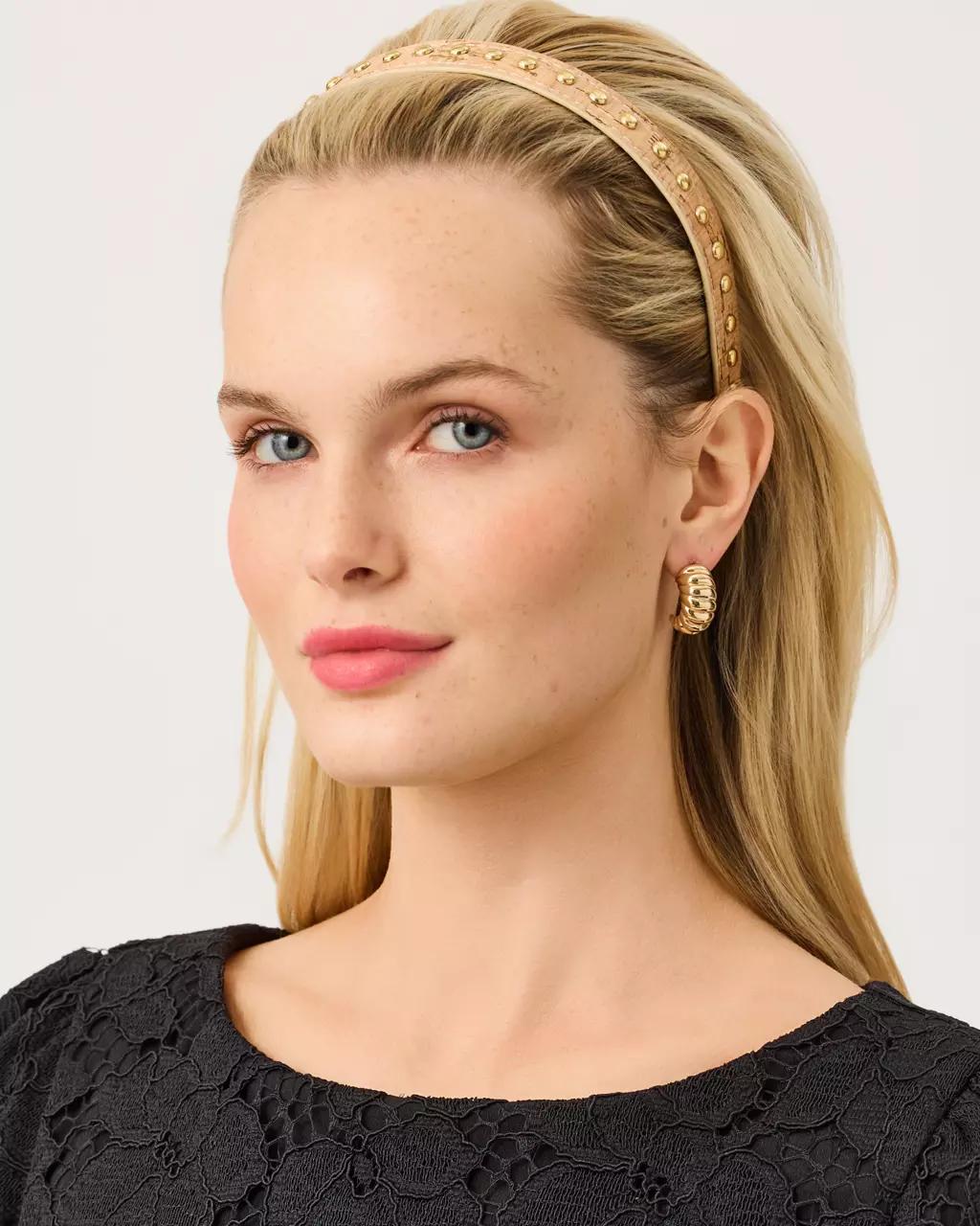 Sparkle Cork Embellished Headband - Cork