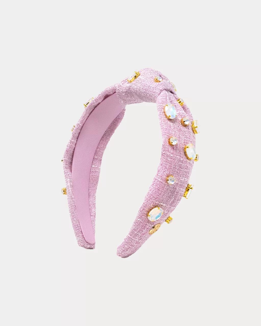Slim Knot Embellished Headband - Oleander Pink