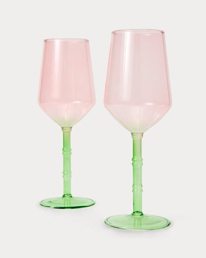 Bamboo Wine Glass Set - Festival Bloom