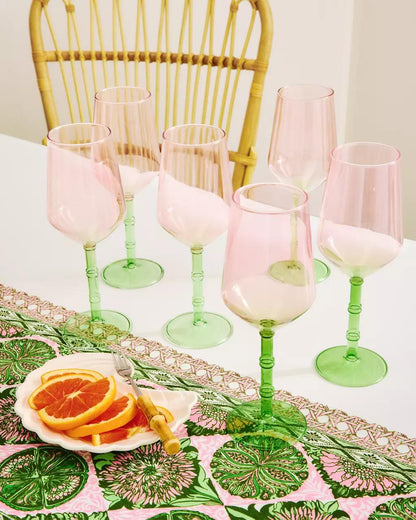 Bamboo Wine Glass Set - Festival Bloom