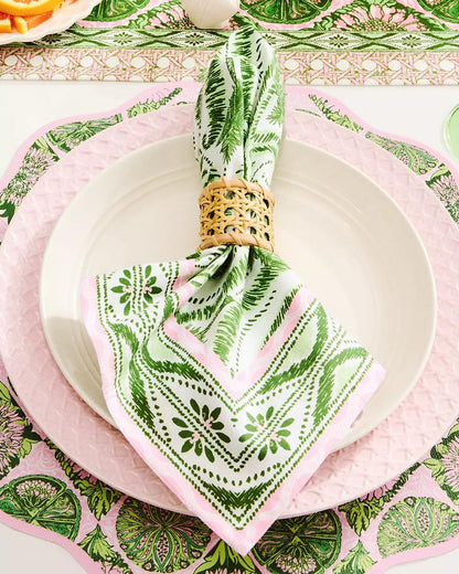 Printed Dinner Napkin Set - Coconut