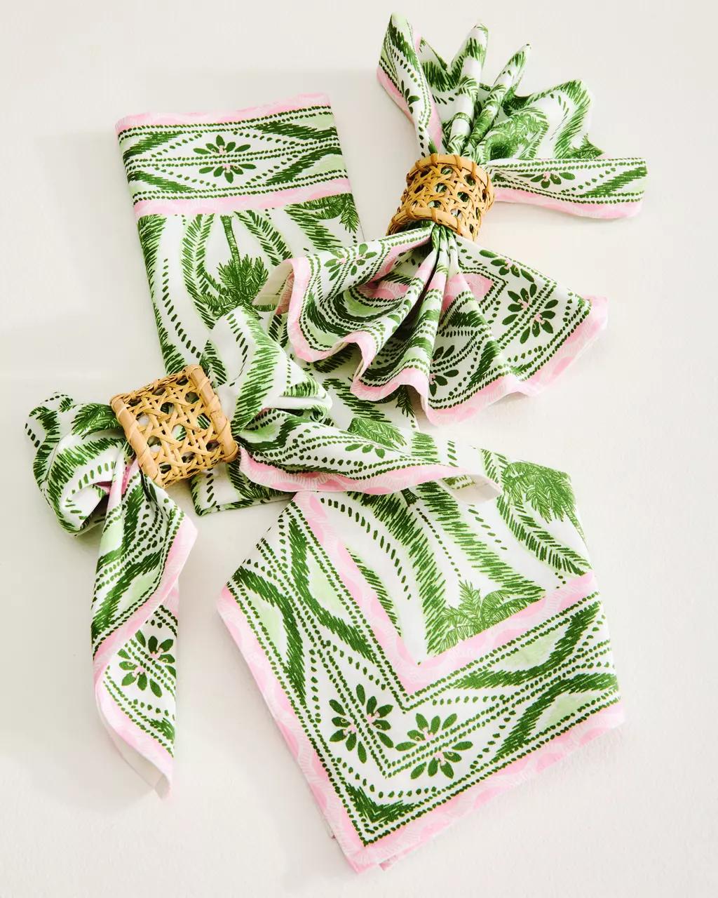 Printed Dinner Napkin Set - Coconut
