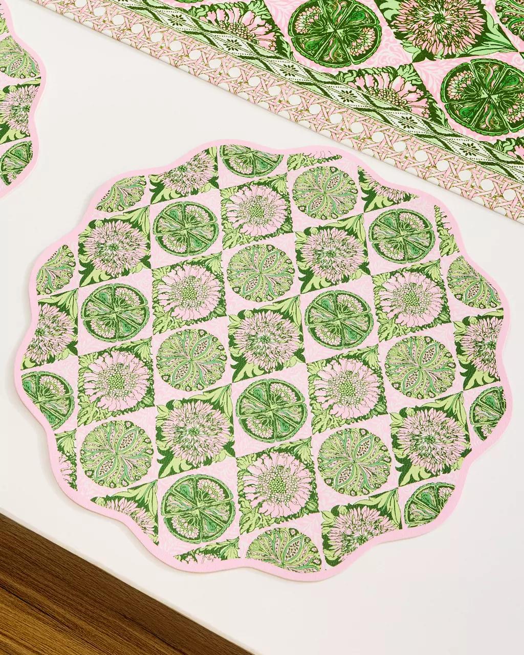 Reversible Placemat Set - Oleander Pink
