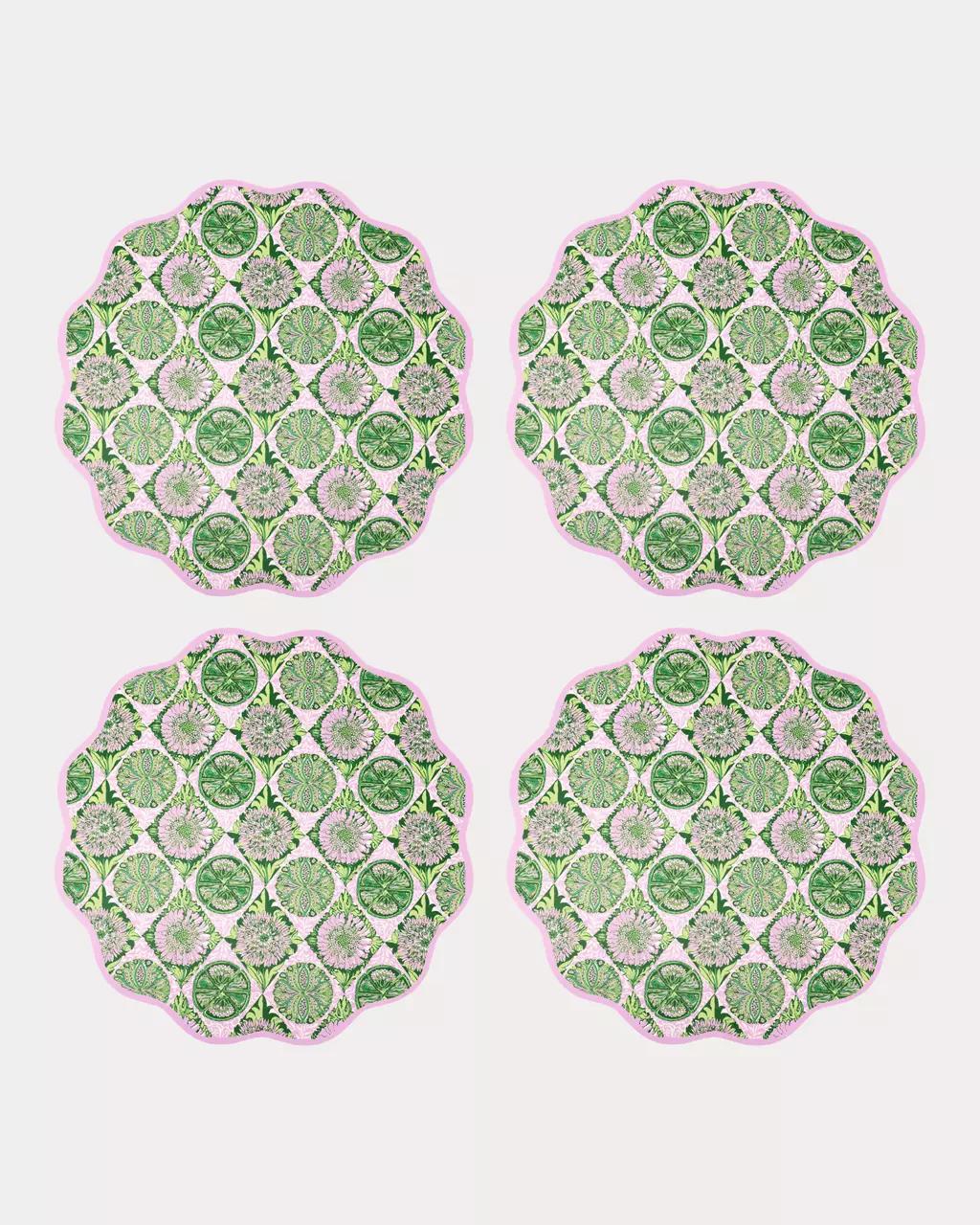 Reversible Placemat Set - Oleander Pink