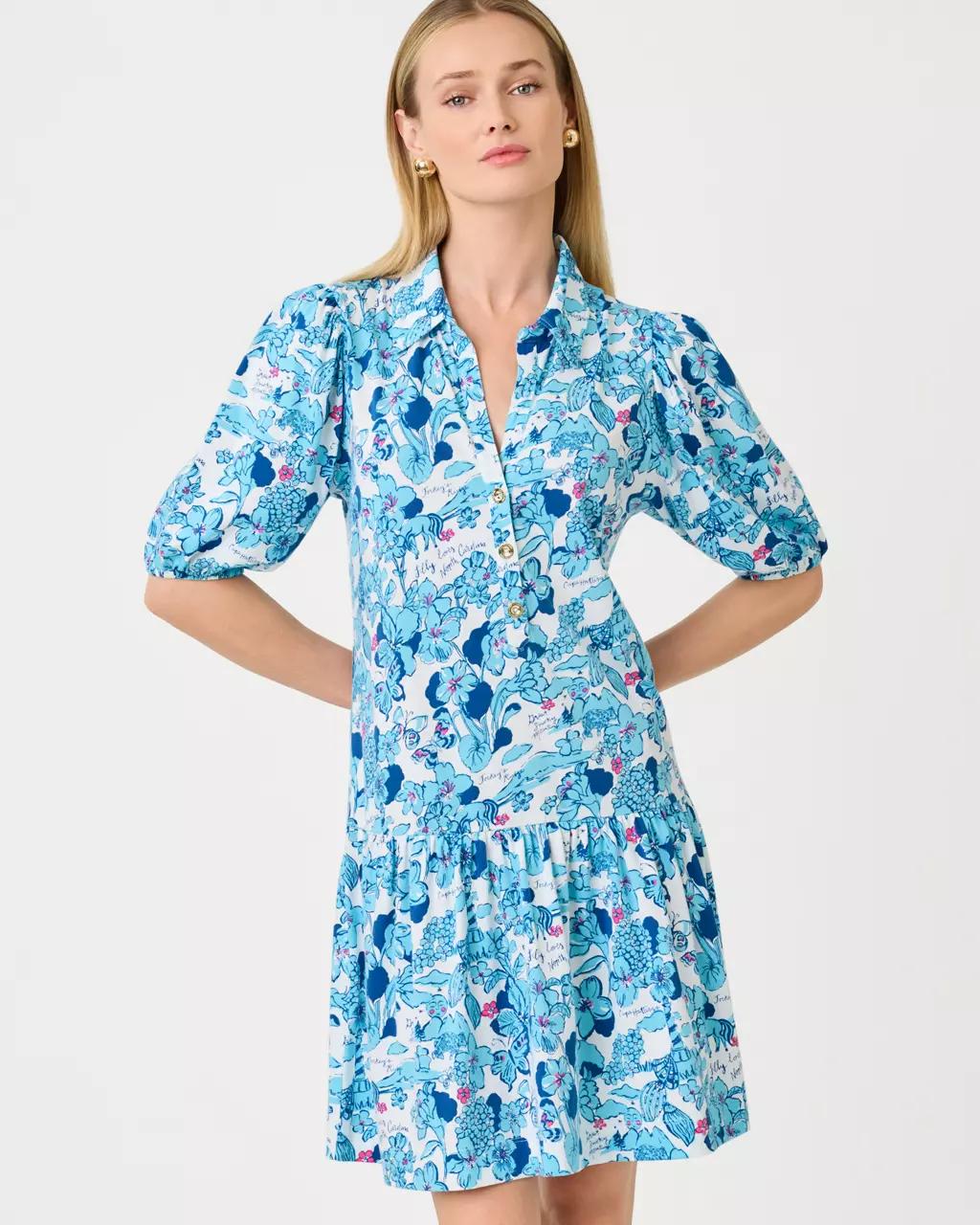 Bingley Dress - Capri Blue
