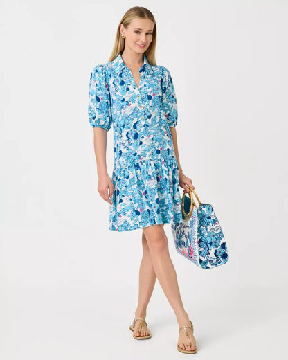 Bingley Dress - Capri Blue