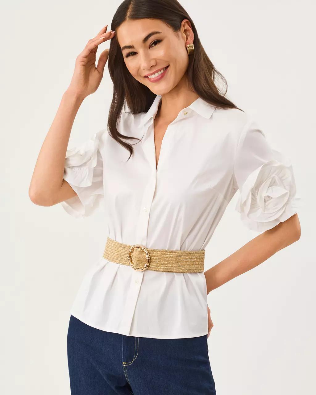 The Flower Lilly Shirt - Resort White