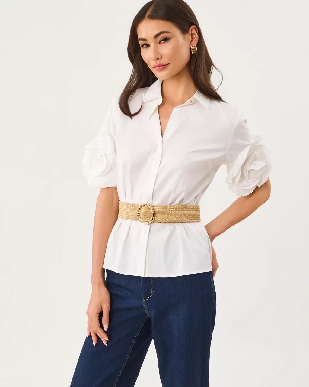 The Flower Lilly Shirt - Resort White