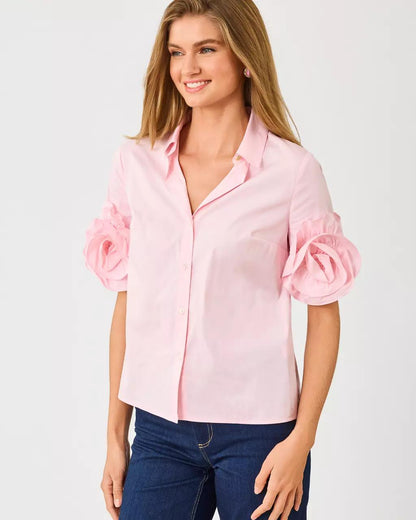 The Flower Lilly Shirt - Pink Muse