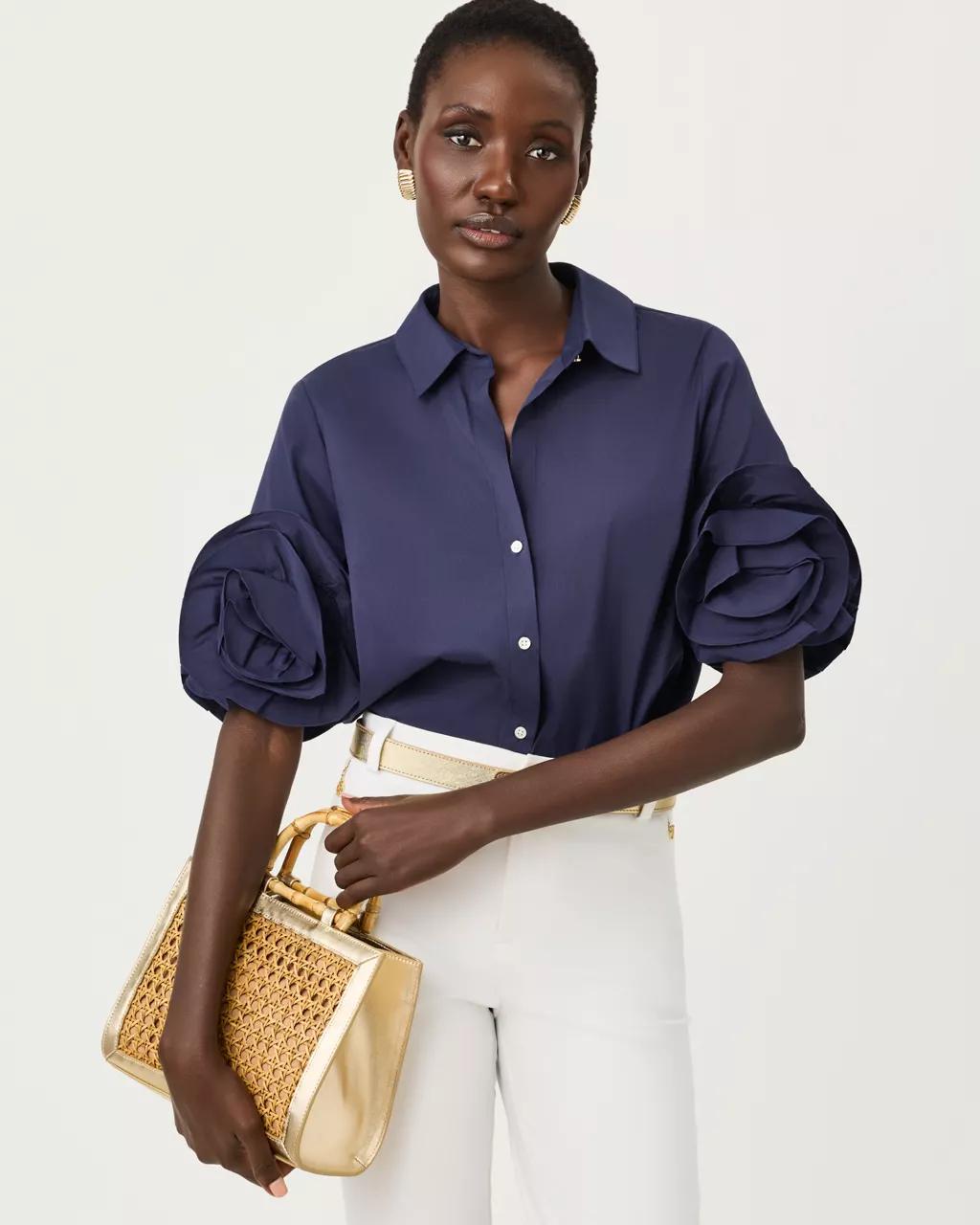 The Flower Lilly Shirt - True Navy