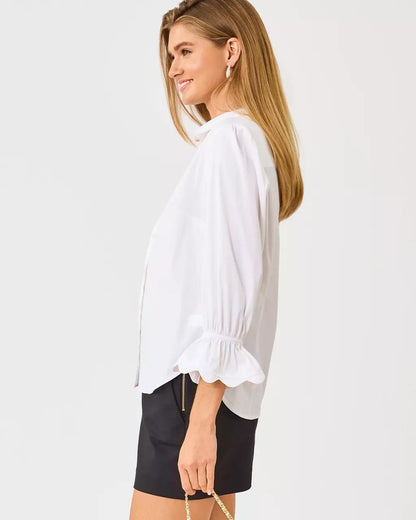 The RicRac 3/4 Sleeve Lilly Shirt - Resort White
