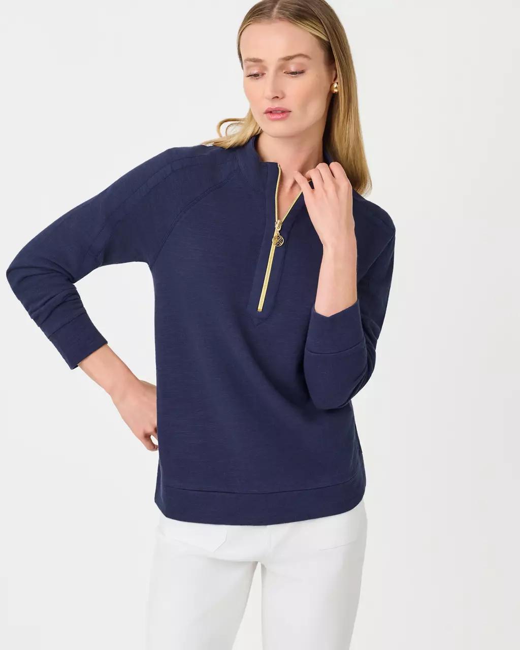 Ashlee Half-Zip Pullover - True Navy