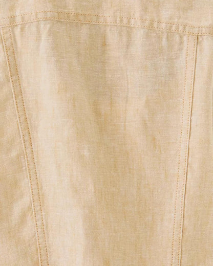 Seaspray Linen Jacket - Wicker Tan X Resort White