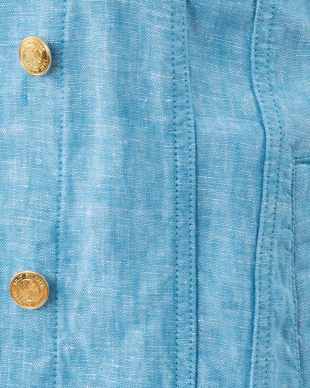 Seaspray Linen Jacket - Blue Peri X Resort White