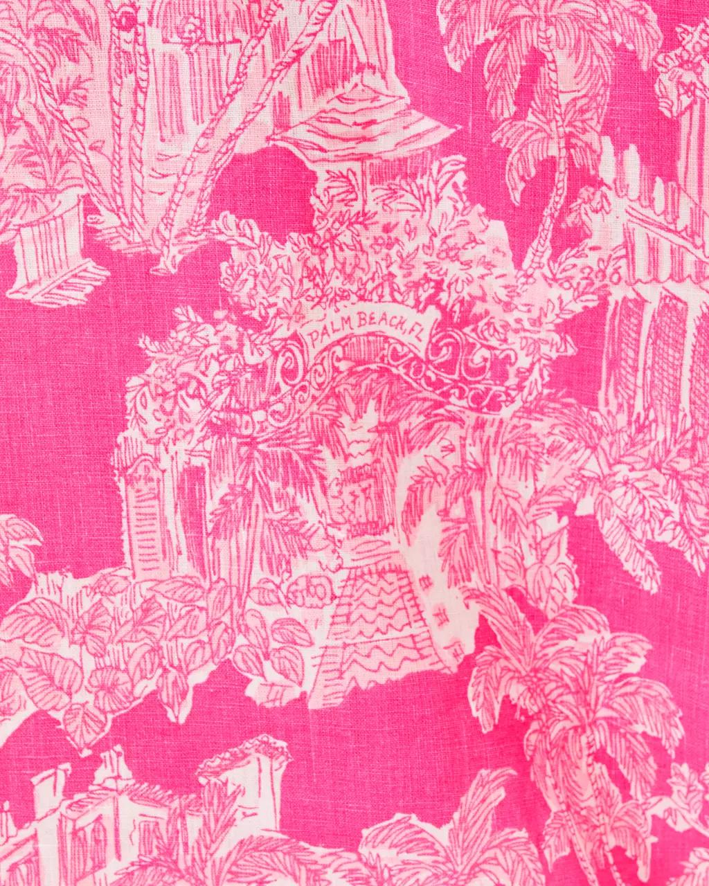 Sea View Linen Button Down Shirt - Roxie Pink