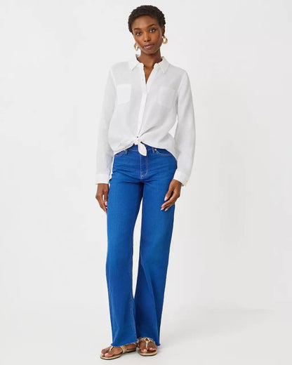 Sea View Linen Button Down Shirt - Resort White
