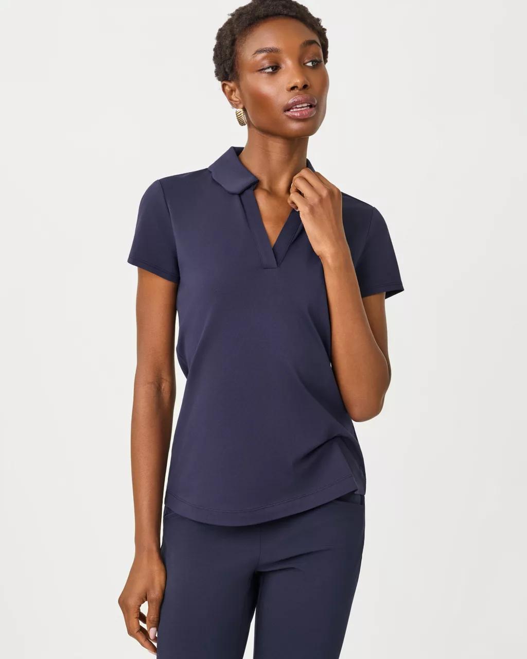 UPF 50+ Luxletic Frida Scallop Polo - True Navy
