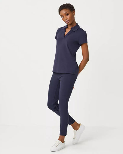 UPF 50+ Luxletic Frida Scallop Polo - True Navy
