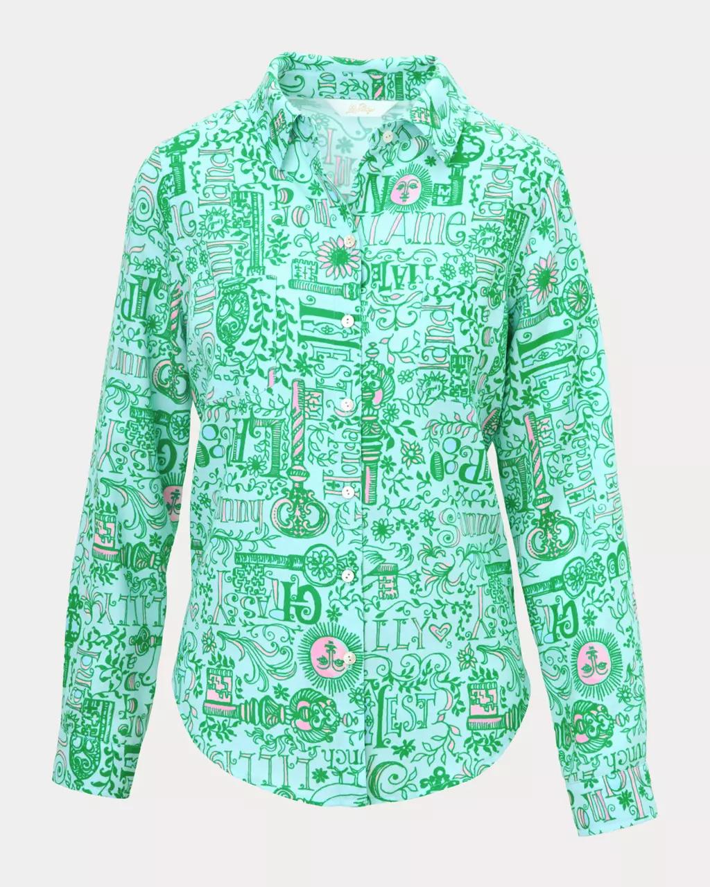 Sea View Linen Button Down Shirt - Bunny Blue