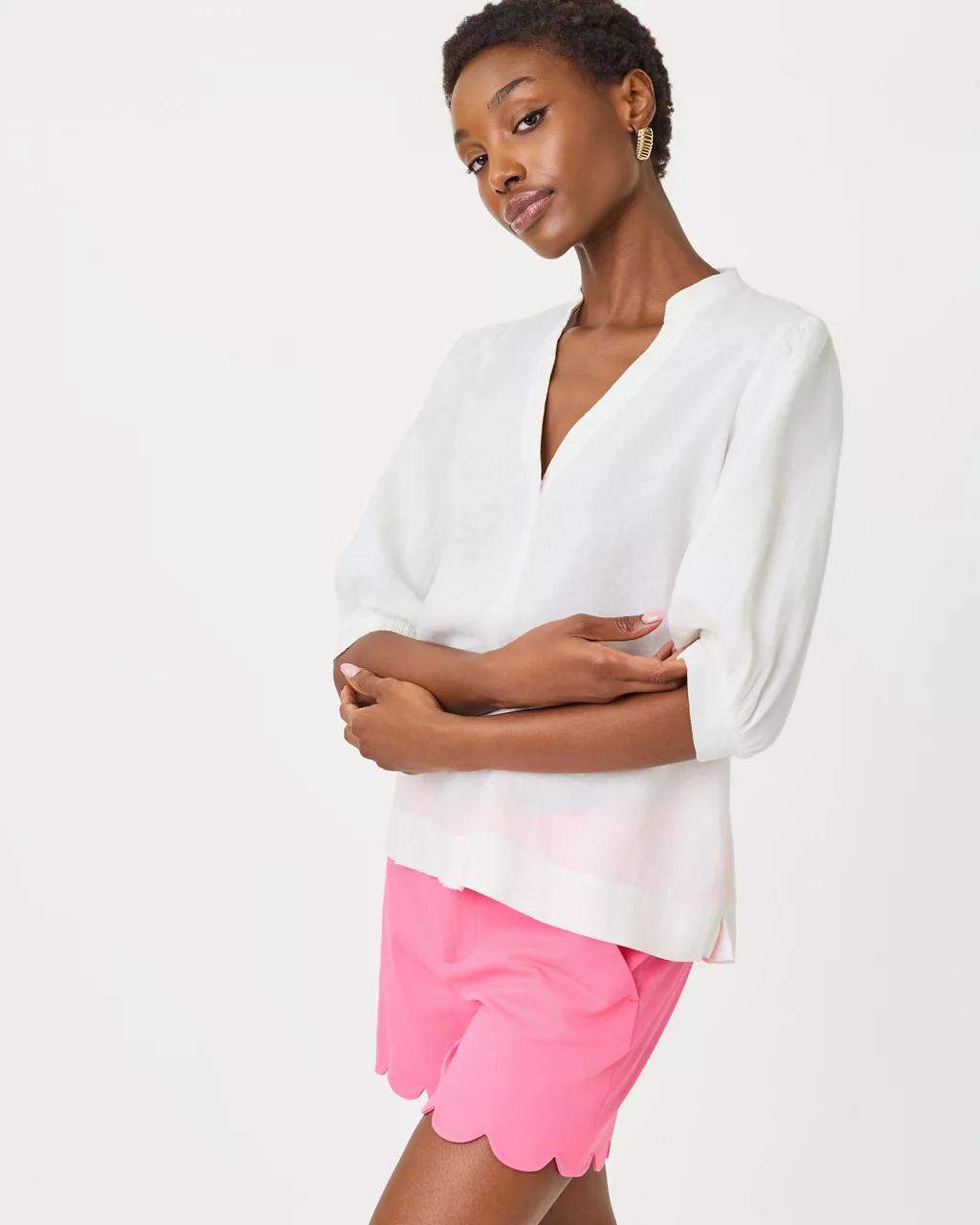 Mialeigh Linen Top - Resort White