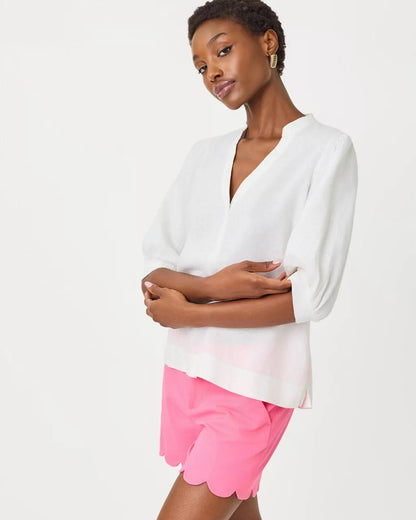 Mialeigh Linen Top - Resort White