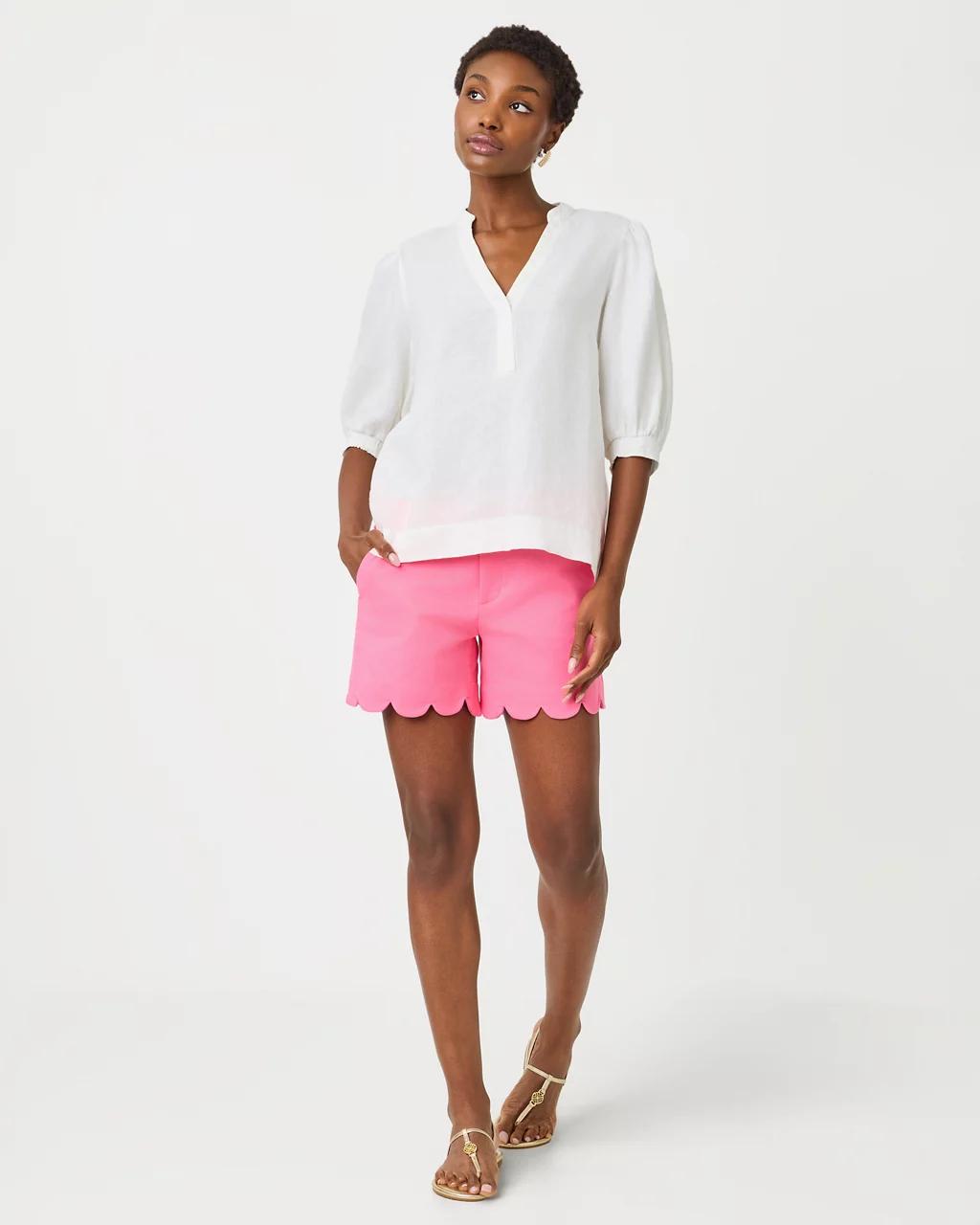 Mialeigh Linen Top - Resort White