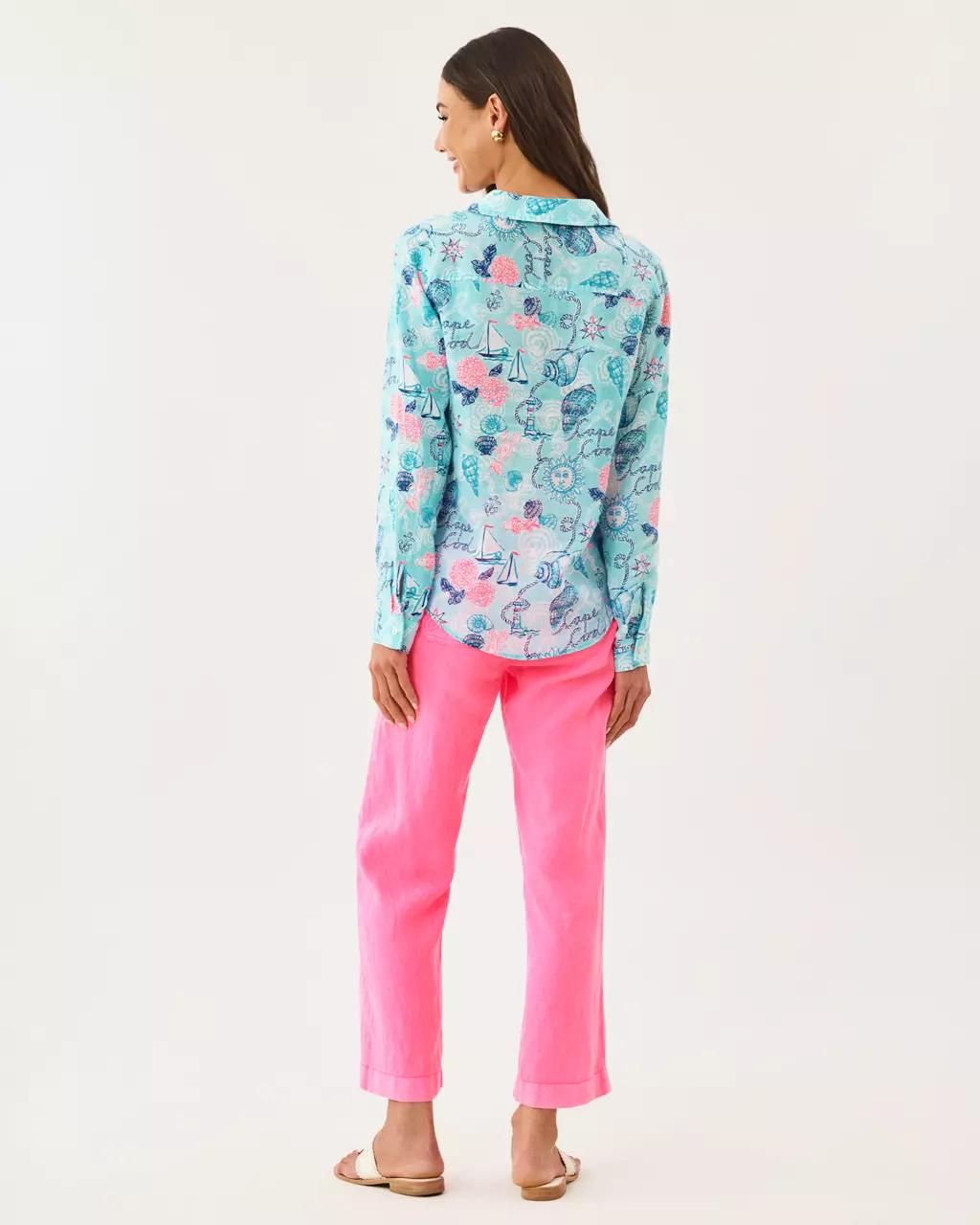 Sea View Linen Button Down Shirt - Day Dream Blue