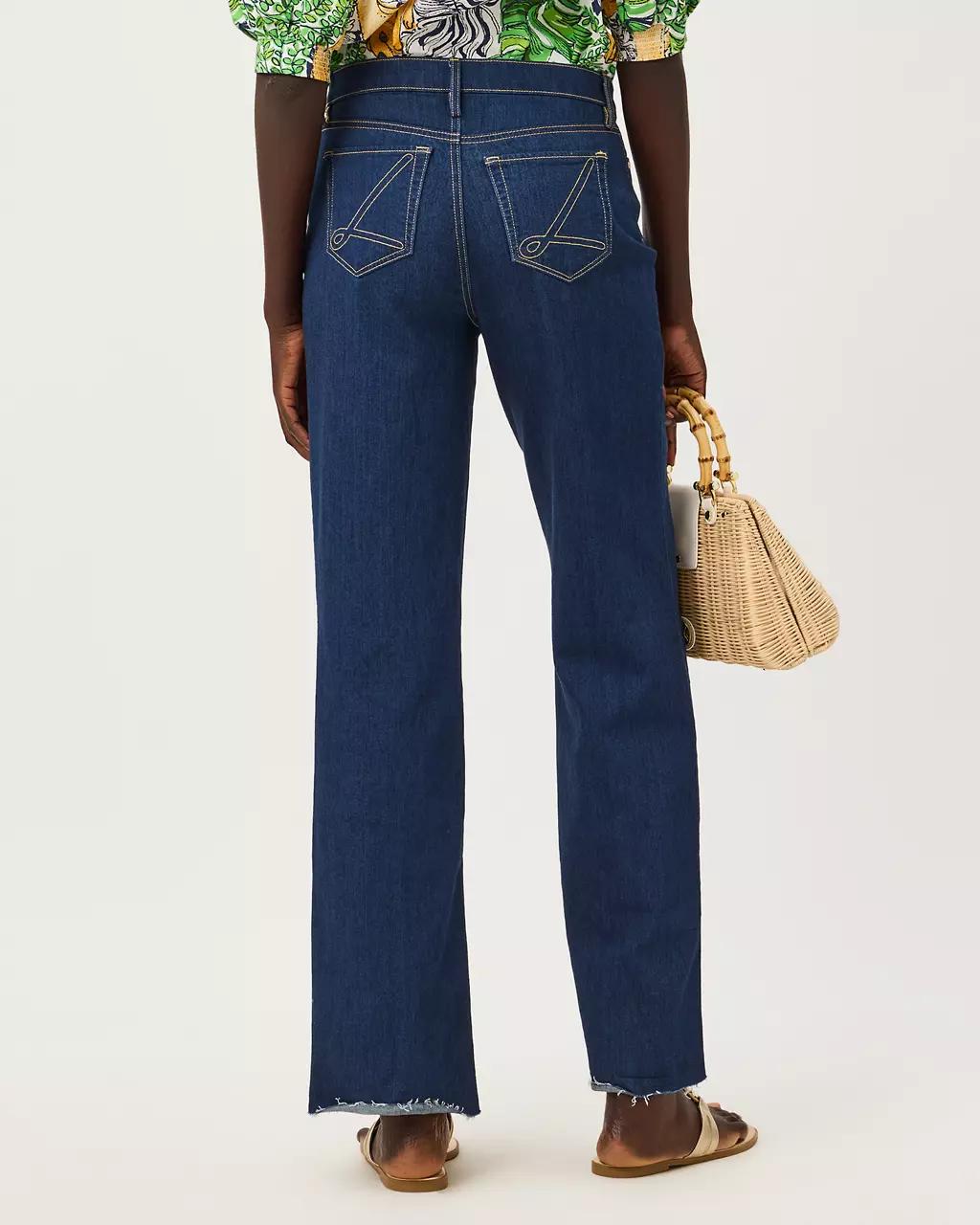 33" Aniston High Rise Straight Jean - Dark Wash