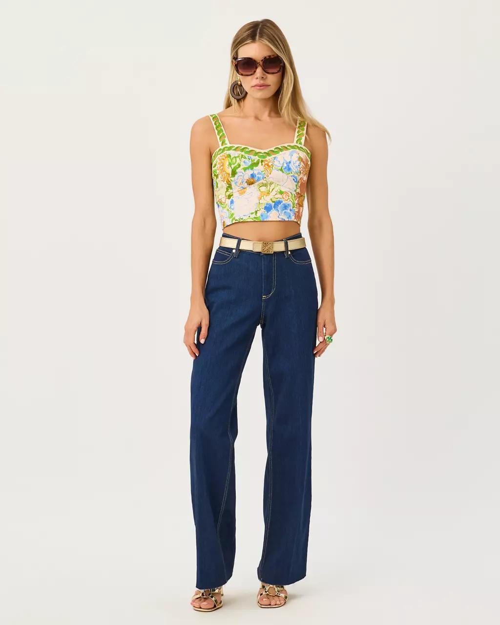 33" Aniston High Rise Straight Jean - Dark Wash