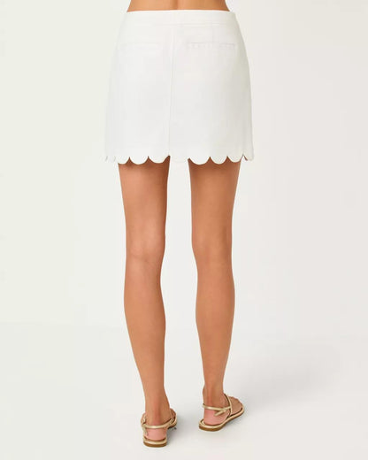 Colette Denim Skort - Resort White