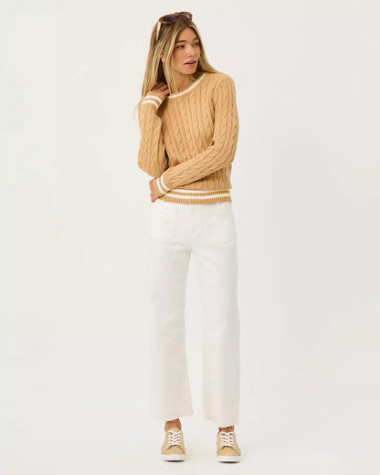 27" Harleen High Rise Crop Jean - Resort White