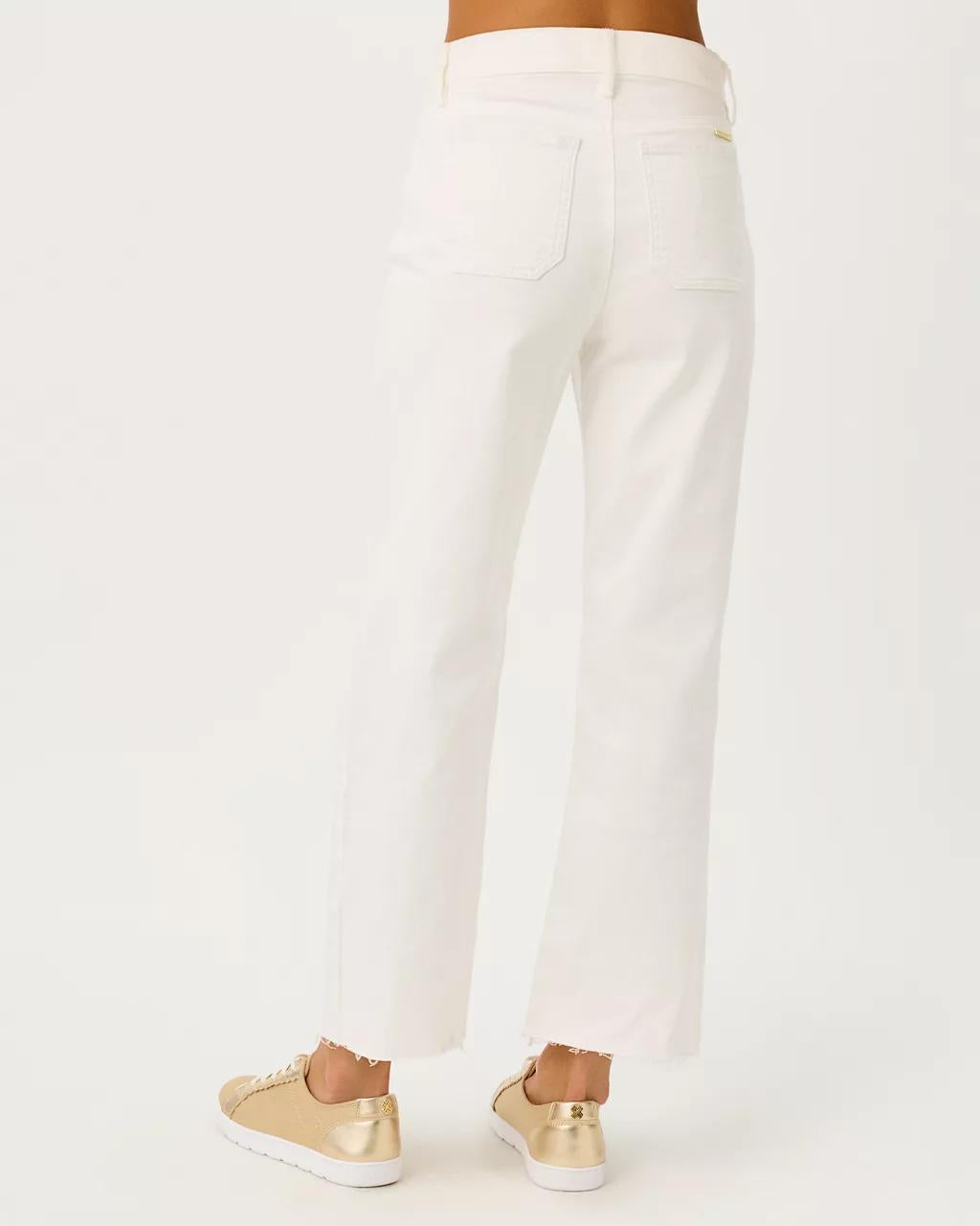 27" Harleen High Rise Crop Jean - Resort White