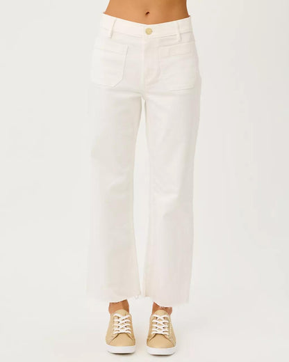 27" Harleen High Rise Crop Jean - Resort White