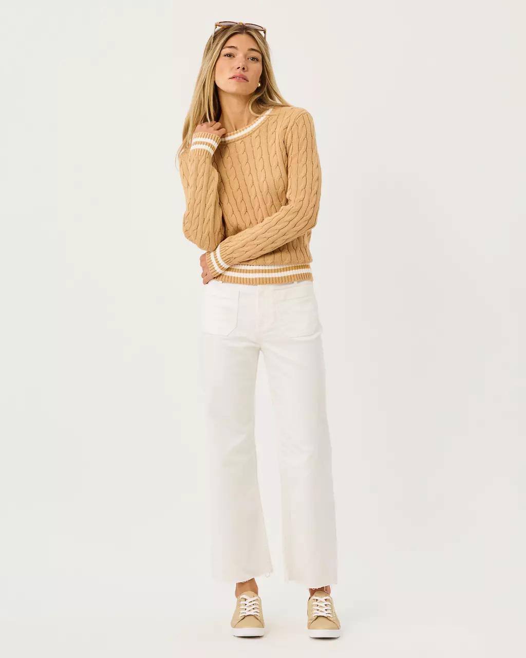 27" Harleen High Rise Crop Jean - Resort White
