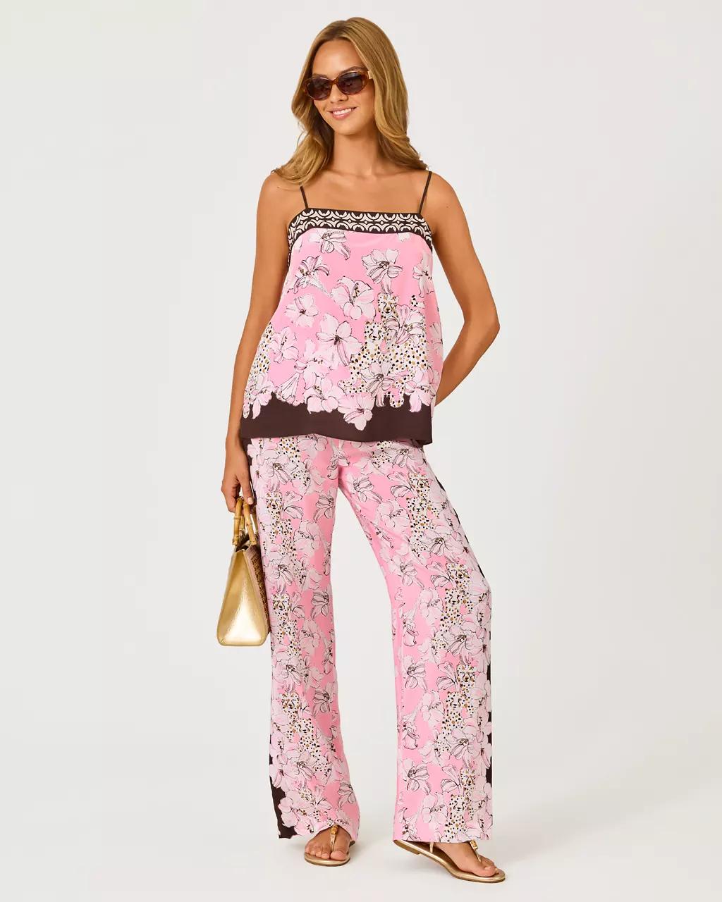 32" Vianna Silk Palazzo Pant - Coco Beach
