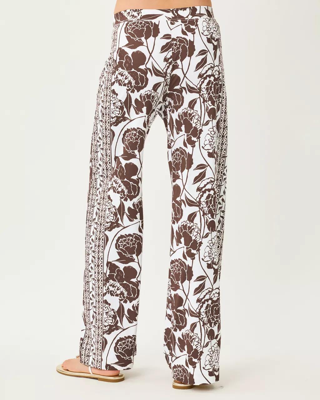 UPF 50+ 32" Demia High Rise Palazzo Pant - Resort White
