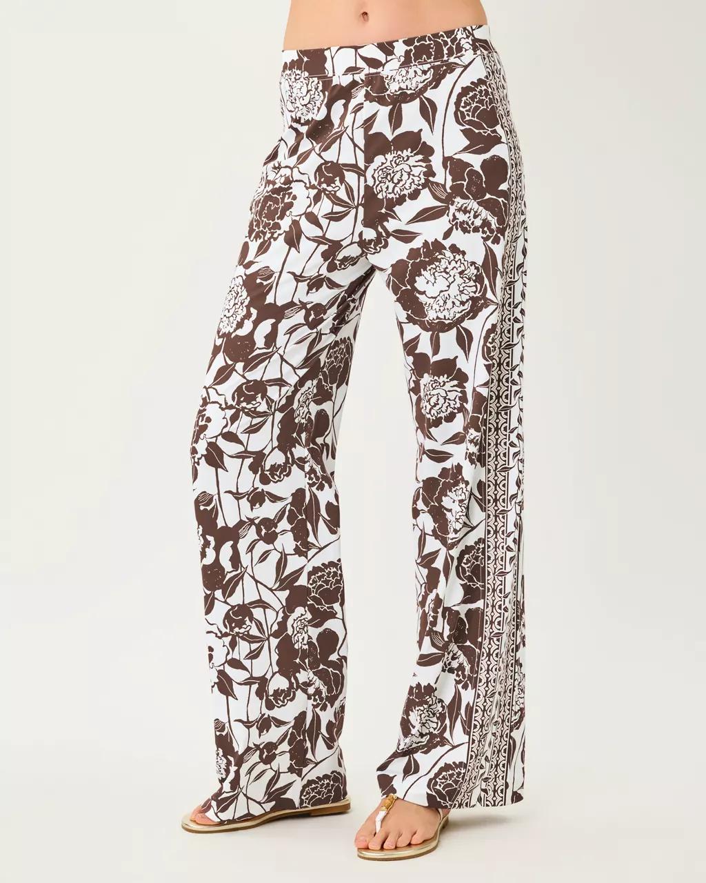 UPF 50+ 32" Demia High Rise Palazzo Pant - Resort White