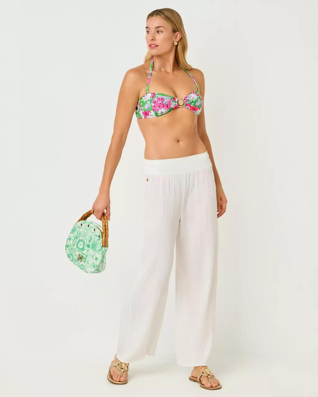 30" Enzo Cotton Cover-Up Pant - Resort White