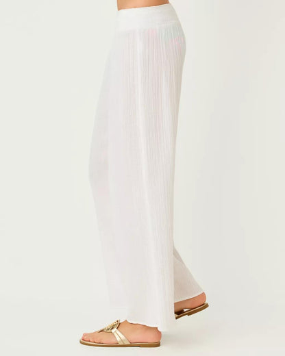 30" Enzo Cotton Cover-Up Pant - Resort White