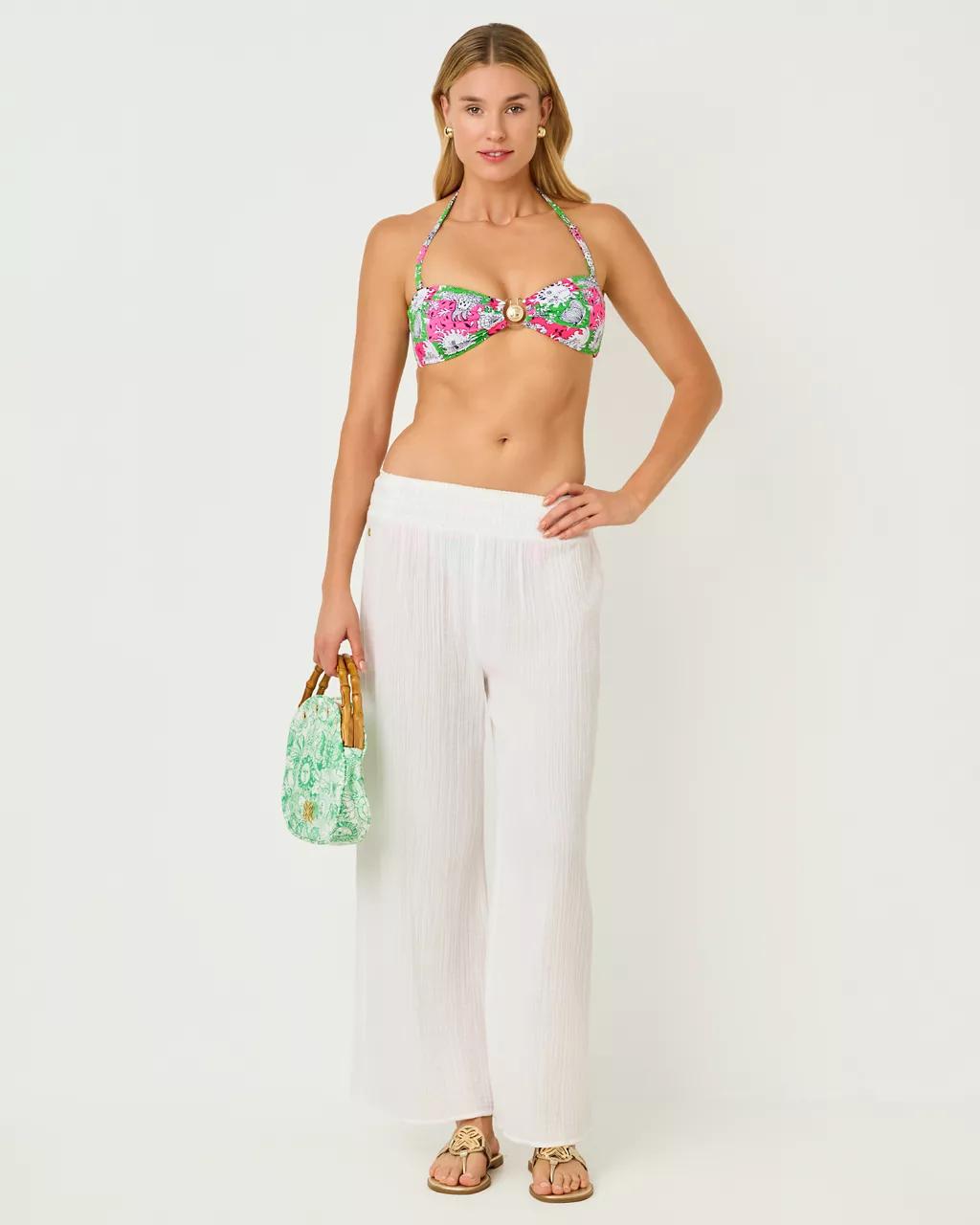 30" Enzo Cotton Cover-Up Pant - Resort White