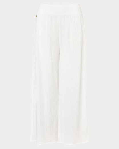 30" Enzo Cotton Cover-Up Pant - Resort White