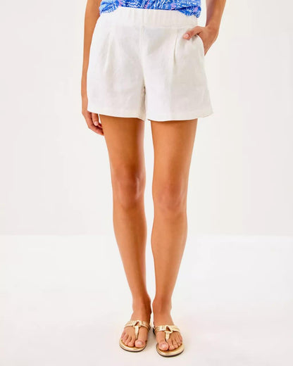 4" Captina Linen Short - Resort White