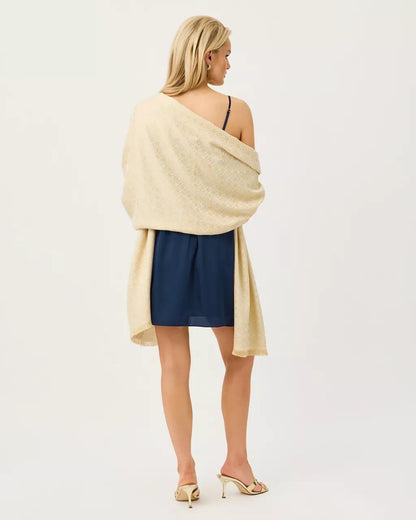 Logo Jacquard Wrap - Wicker Tan X Coconut